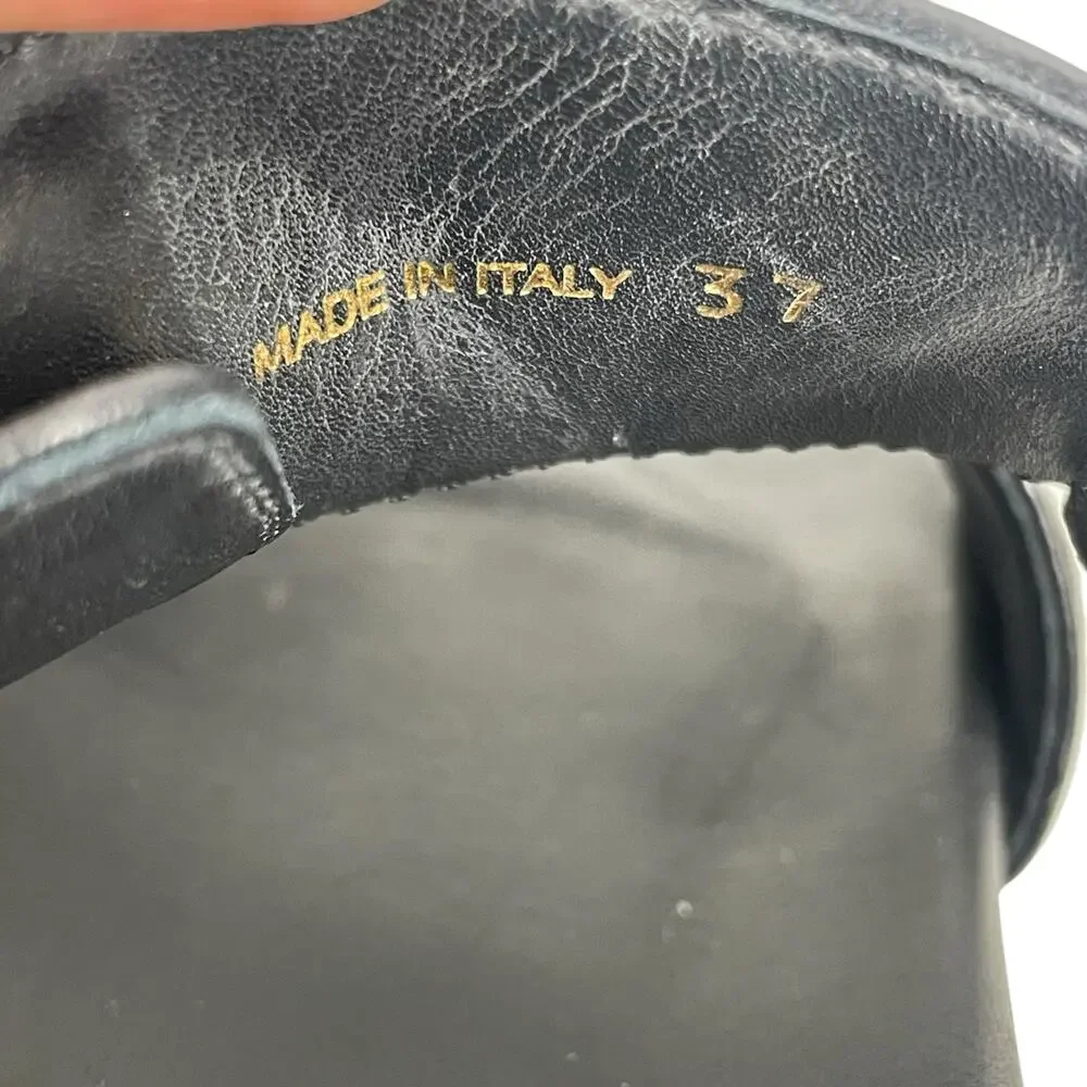Prada Calzature Donna Logo 20mm Dad Sandal Black Nappa Leather Size 37